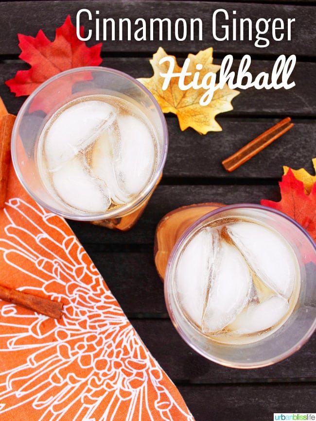 Ginger Highball with Cinnamon Liqueur fall cocktail recipe on UrbanBlissLife.com