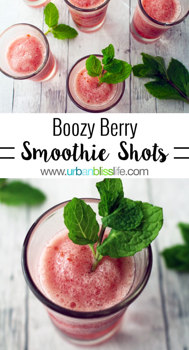 Boozy Berry Smoothie Shots recipe on UrbanBlissLife.com