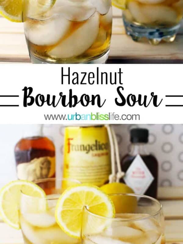 Hazelnut Bourbon Sour cocktail recipe on UrbanBlissLife.com