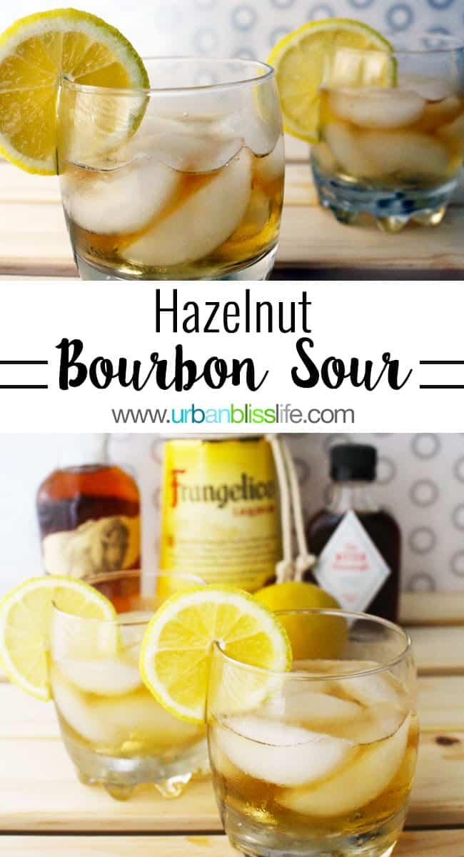 Hazelnut Bourbon Sour cocktail recipe on UrbanBlissLife.com