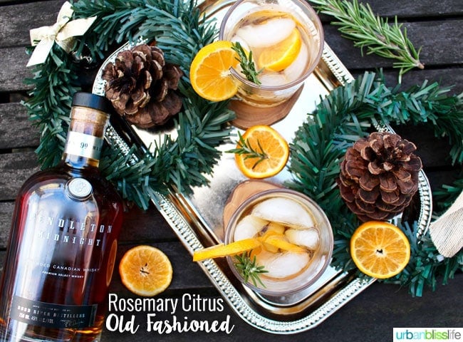 Rosemary Citrus Old Fashioned cocktail recipe on UrbanBlissLife.com