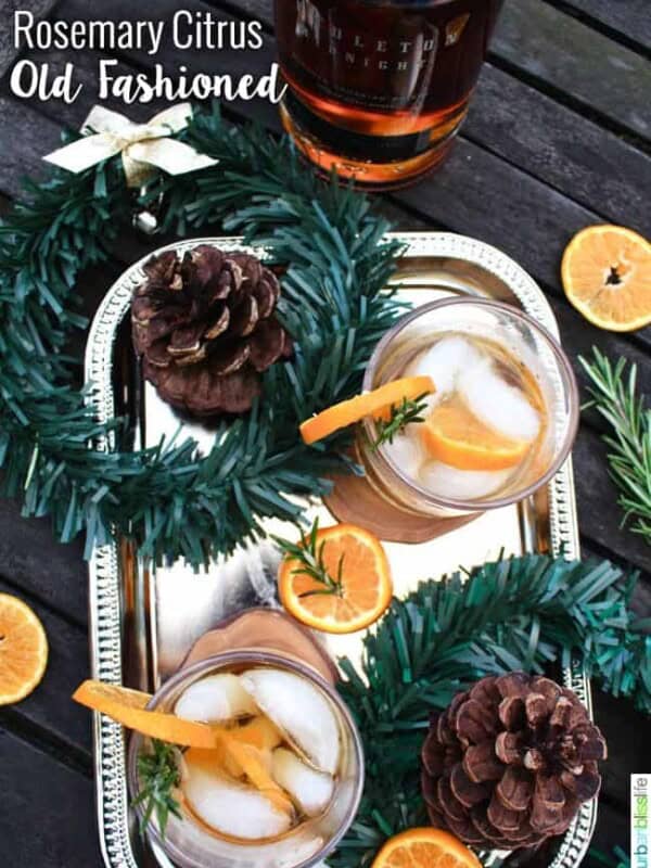 Rosemary Citrus Old Fashioned cocktail recipe on UrbanBlissLife.com