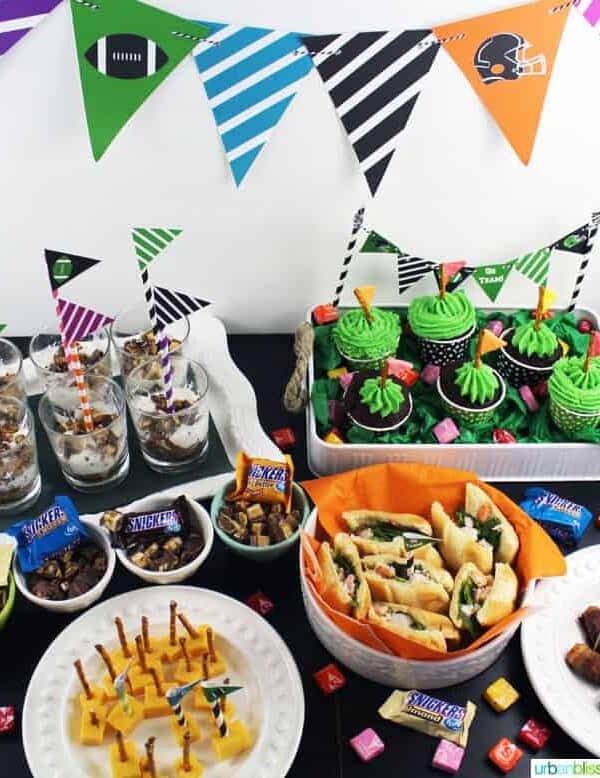Football Game Day recipes and decorating ideas on UrbanBlissLife.com
