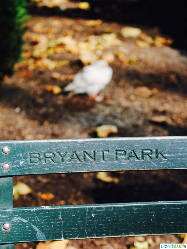 bryant park bench