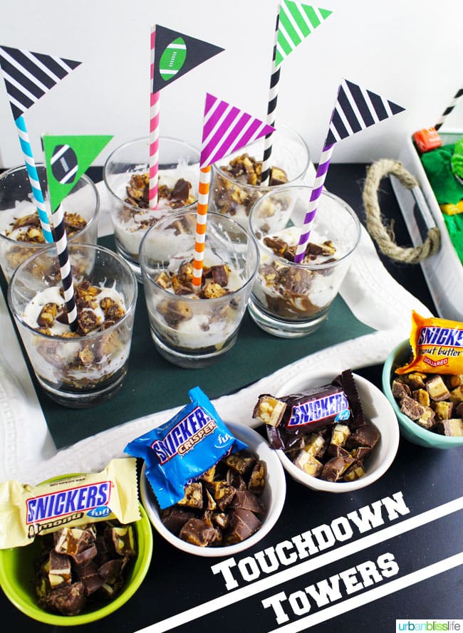 Creative Football Desserts: Snickers Touchdown Towers