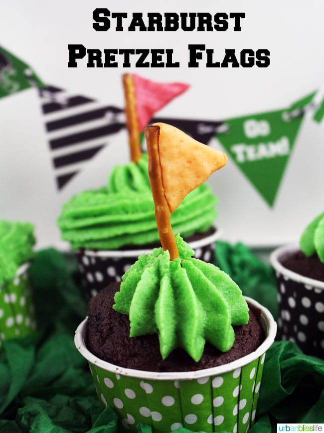 Starburst Pretzel Flag Game Day idea on UrbanBlissLife.com