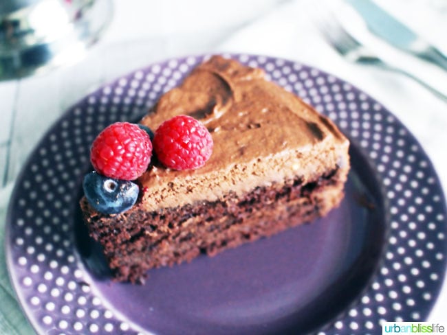 slice of vegan chocolate cake