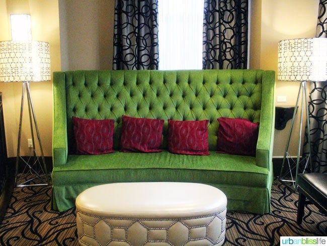 plush green couch