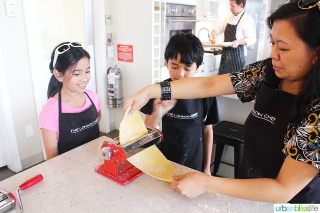 rolling out pasta