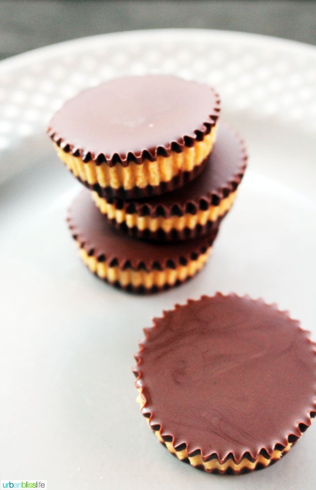 Easy Homemade Healthy Peanut Butter Cups on UrbanBlissLife.com