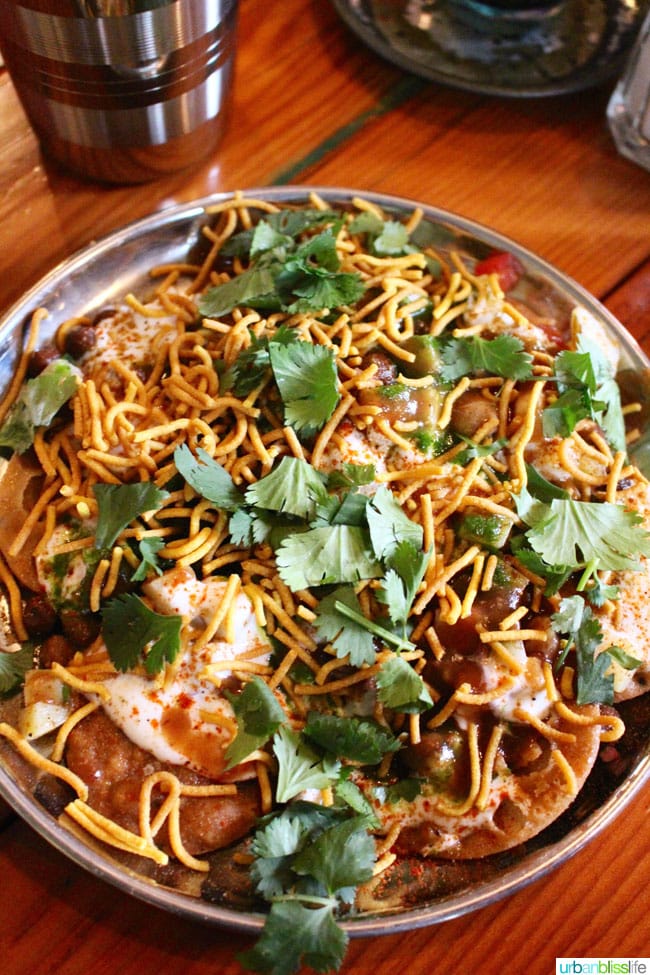 bowl of papri chaat