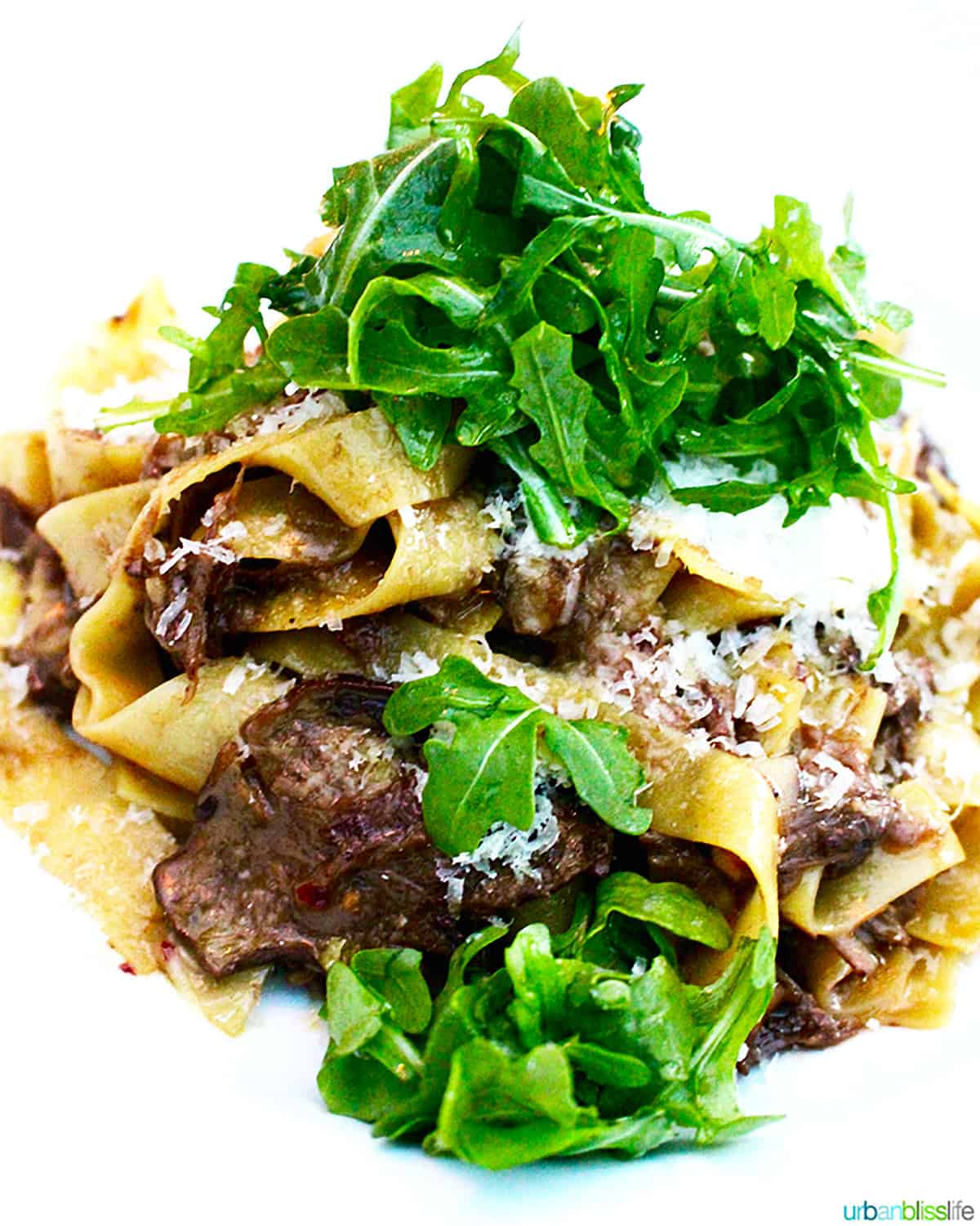 tagliatelle pasta with steak at at Cactus Club Cafe Coal Harbour Vancouver BC.