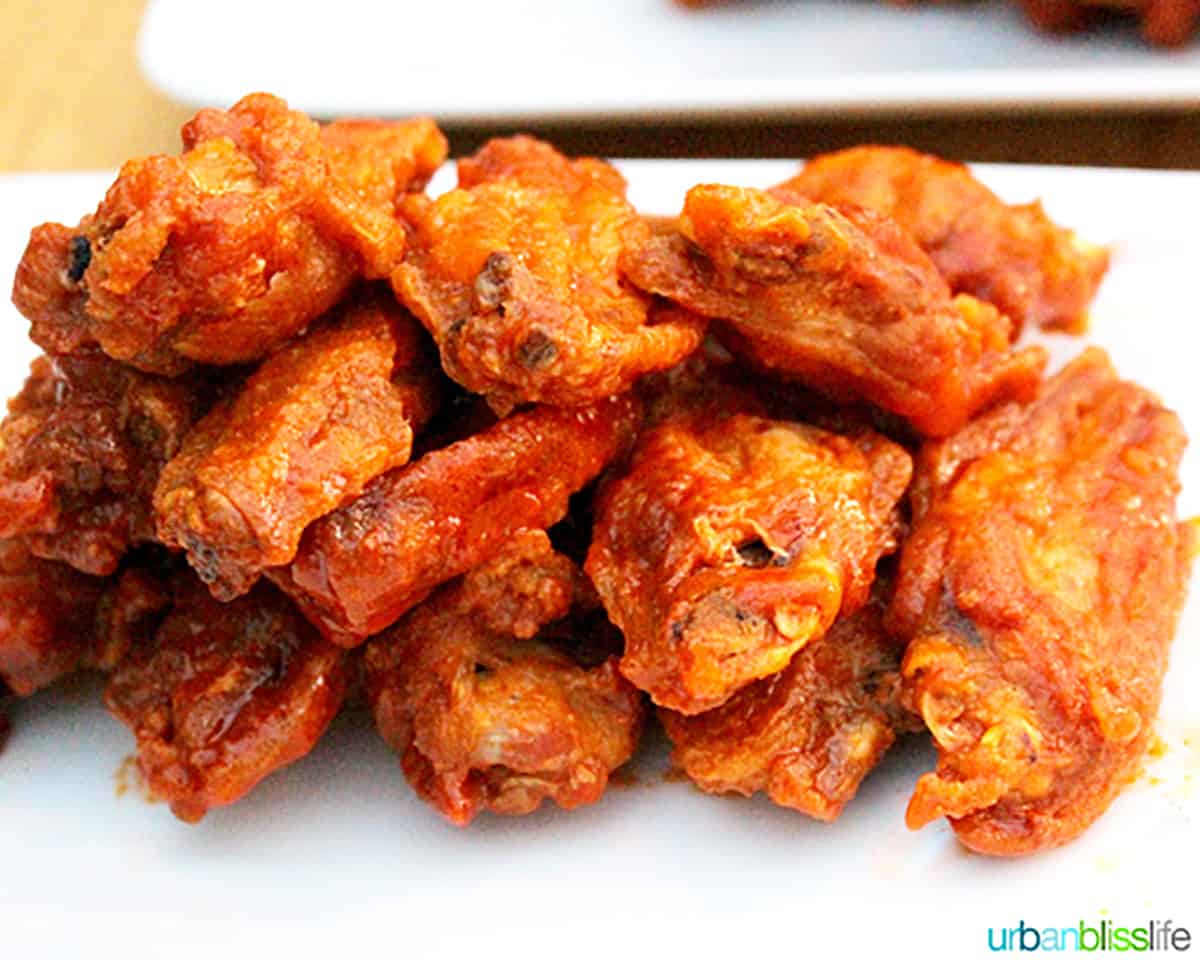 plate of buffalo chicken wings at Cactus Club Cafe Coal Harbour Vancouver BC.