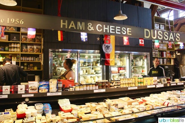 cheese stands in granville island