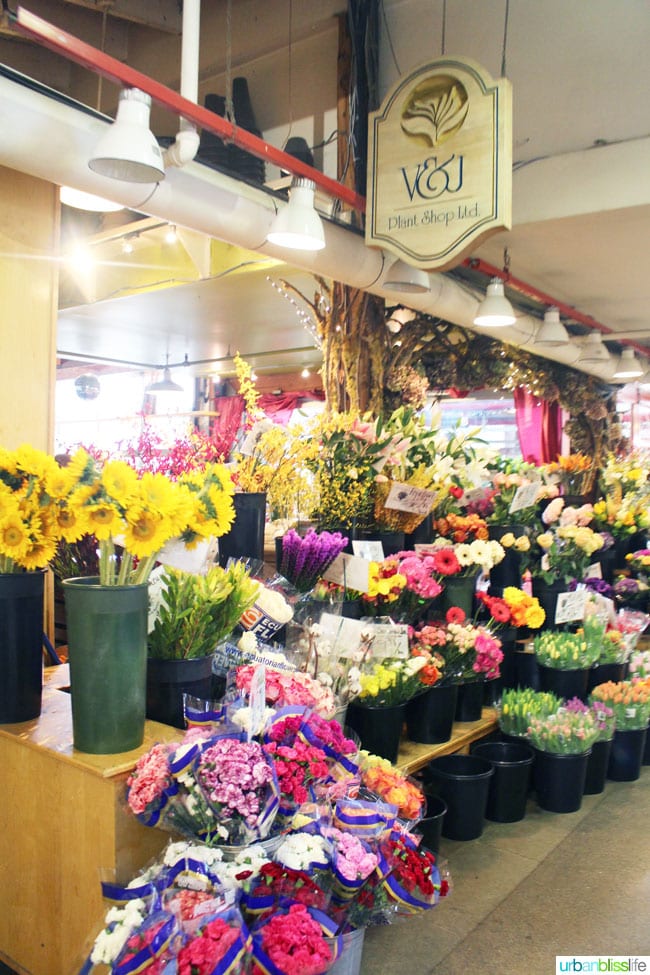 flowers in granville island public market