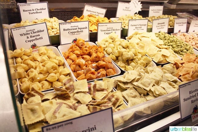 fresh pasta in granville island public market