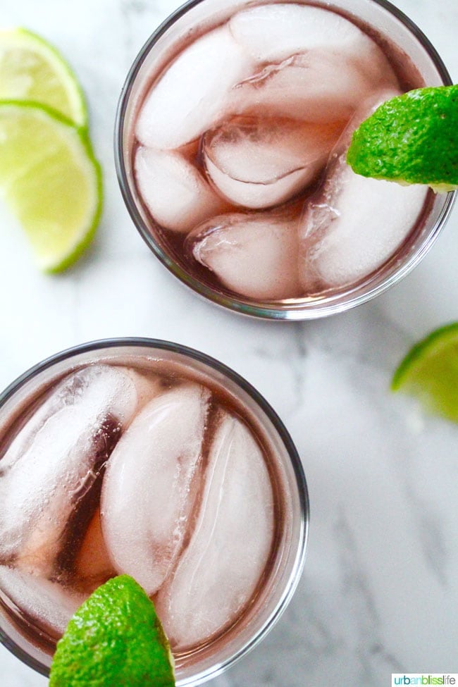 Hibiscus Cocktail Coolers in tumbler