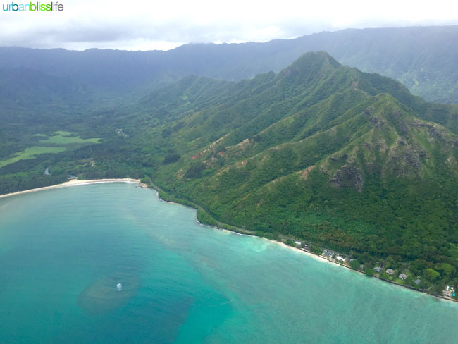 Helicopter Ride over Oahu Island, Hawaii. Amazing scenic photos on UrbanBlissLife.com