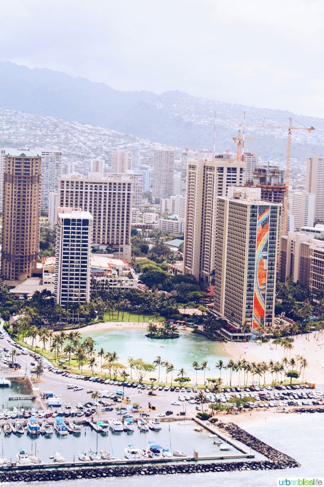 oahu helicopter tour - view of honolulu