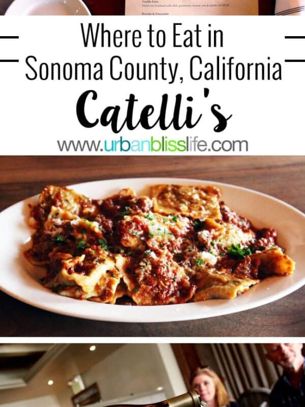 Catelli's restaurant in Sonoma County, California wine country, restaurant review on UrbanBlissLife.com