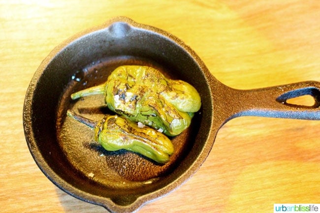 smoked artichoke stuffed padron at Farm Spirit in Portland, Oregon