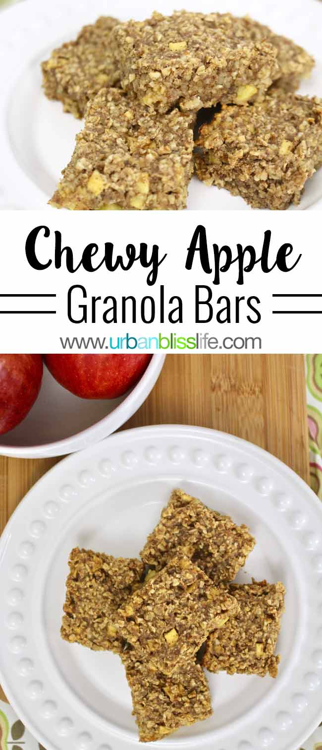 Chewy Apple Granola Bars recipe on UrbanBlissLife.com