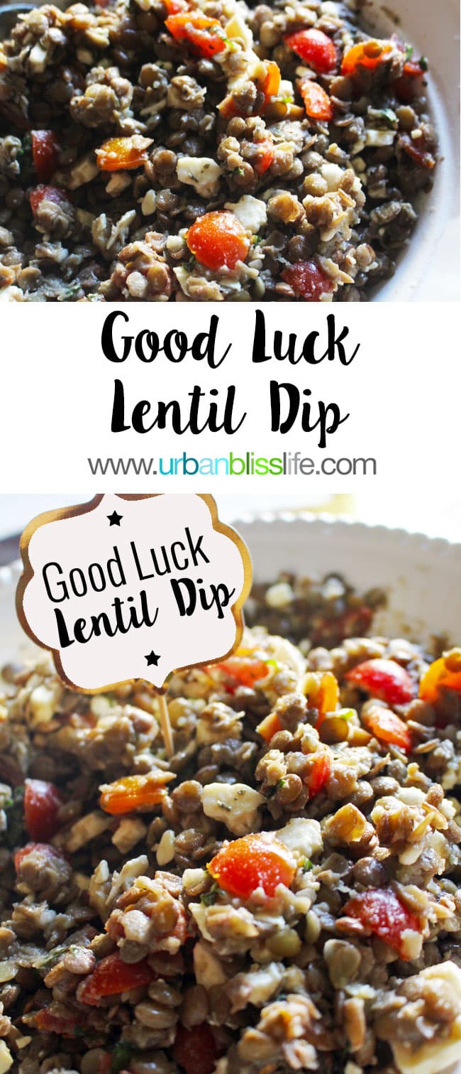 Good Luck Lentil Dip Recipe is hearty, nutritious, and delicious! Recipe on UrbanBlissLife.com