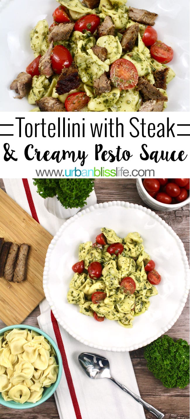 Pesto Steak Tortellini recipe on UrbanBlissLife.com