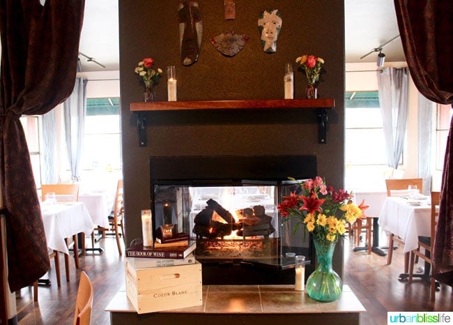 fireplace at tina's restaurant