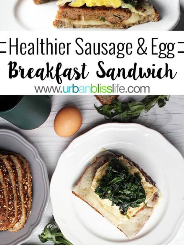 Healthier Sausage and Egg Breakfast Sandwich recipe on UrbanBlissLife.com