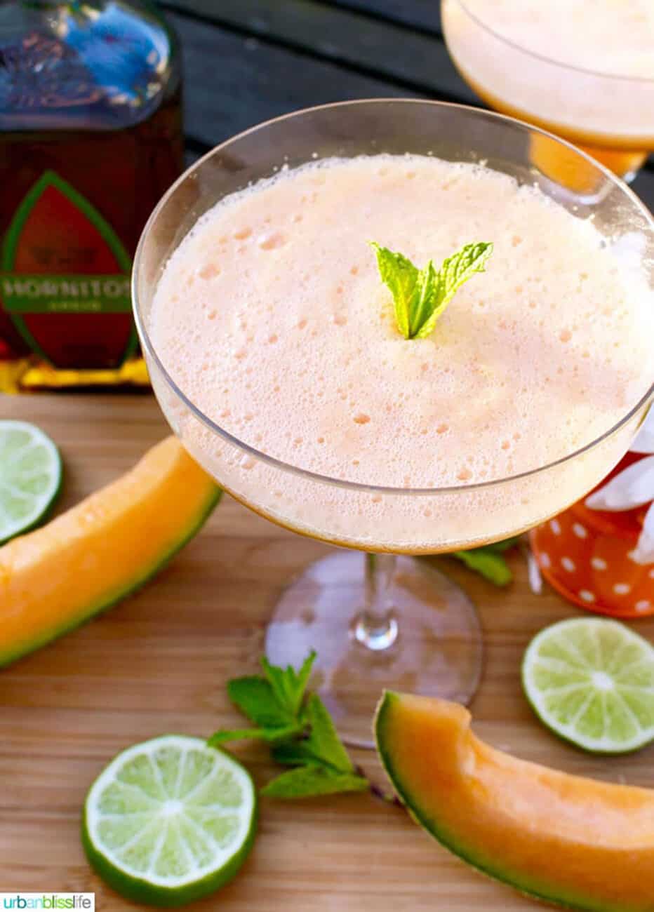 fruity cocktail recipes - cantaloupe margaritas