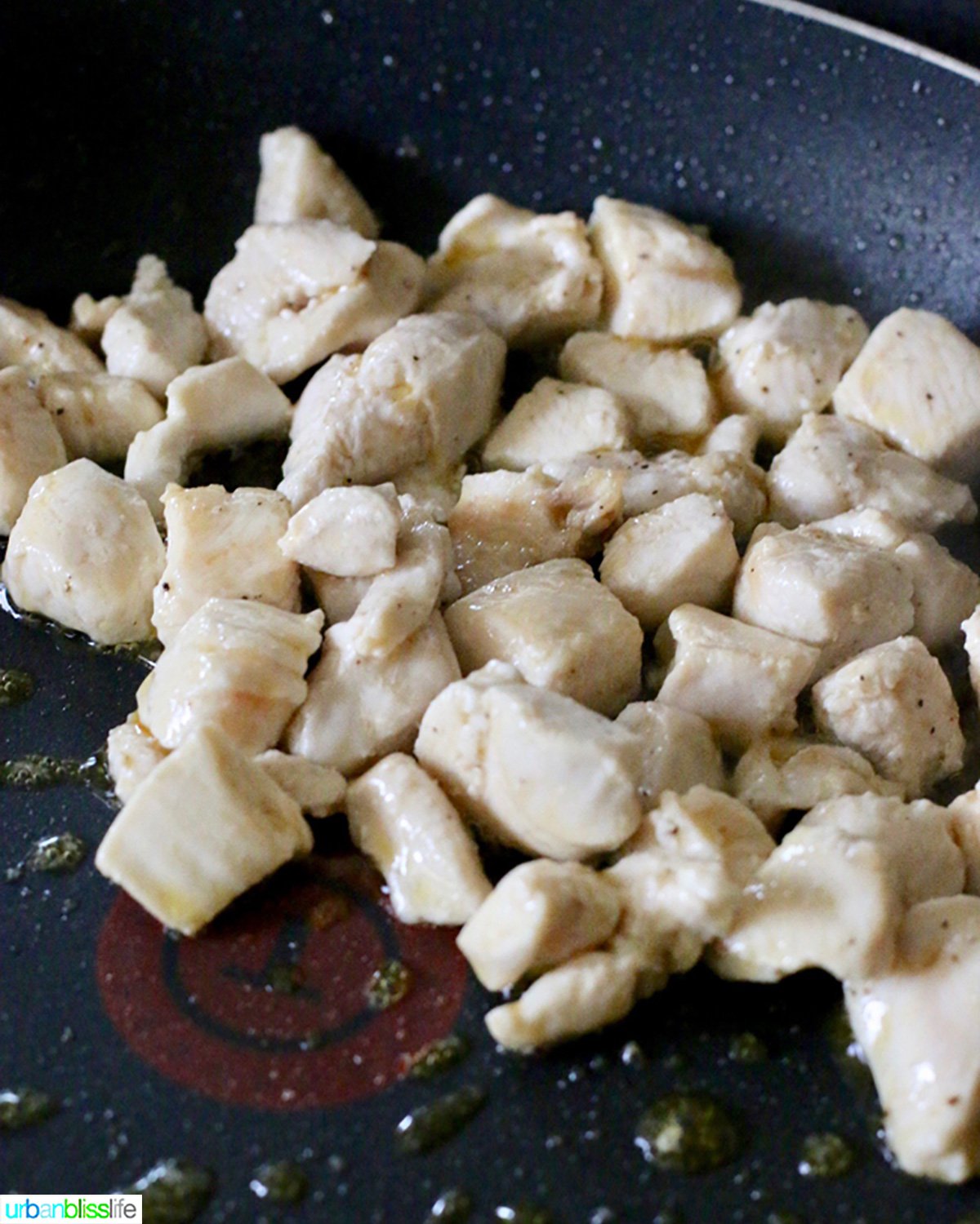 chopped chicken for CPK Thai Chicken Pizza