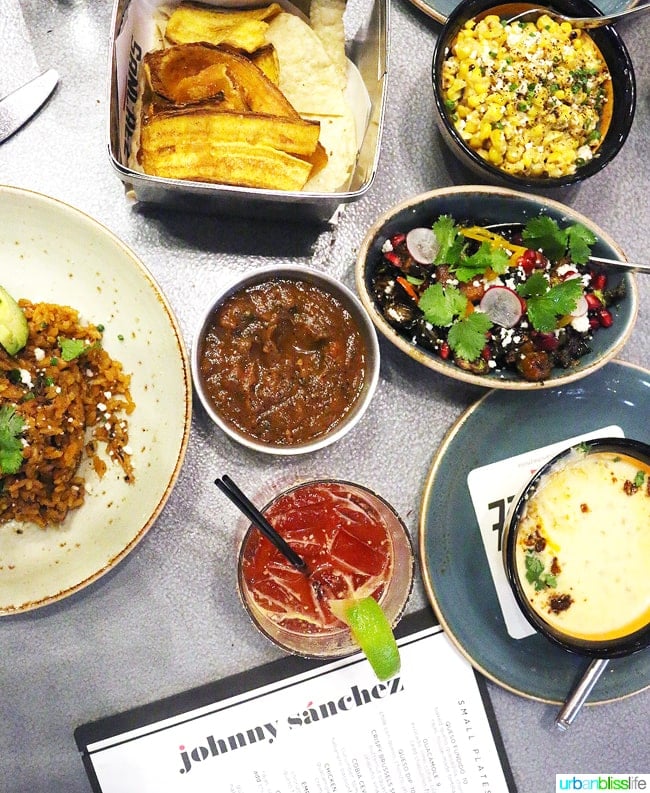 Plates and bowls of Mexican food at Johnny Sanchez New Orleans Restaurant 