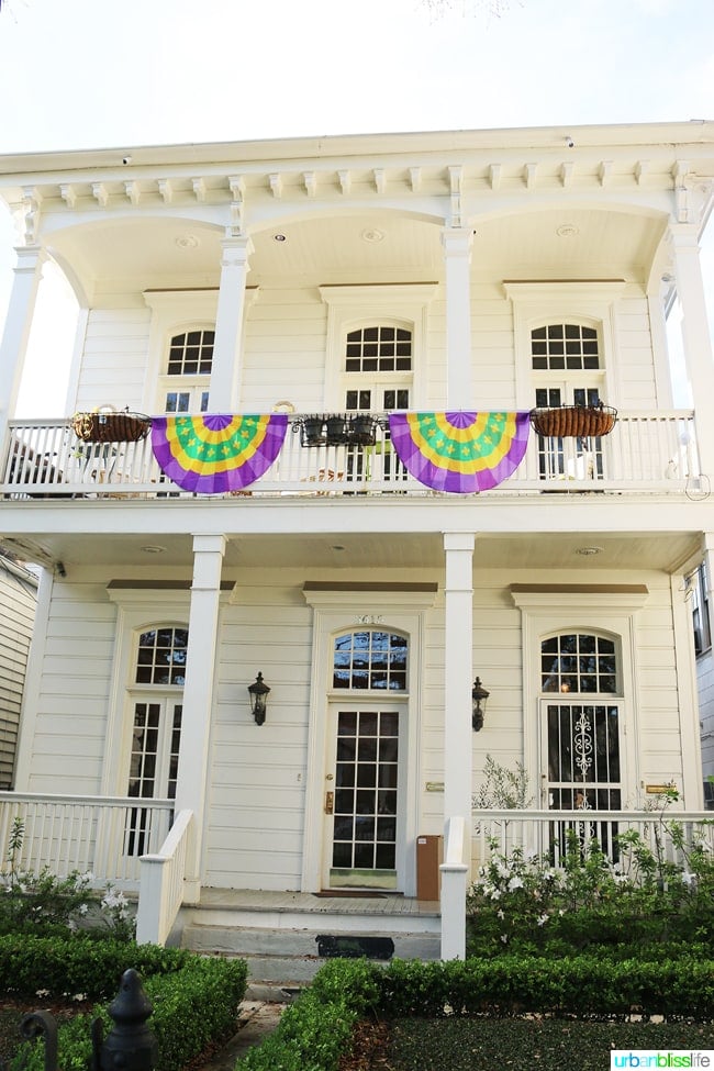 house in New Orleans garden district with banner