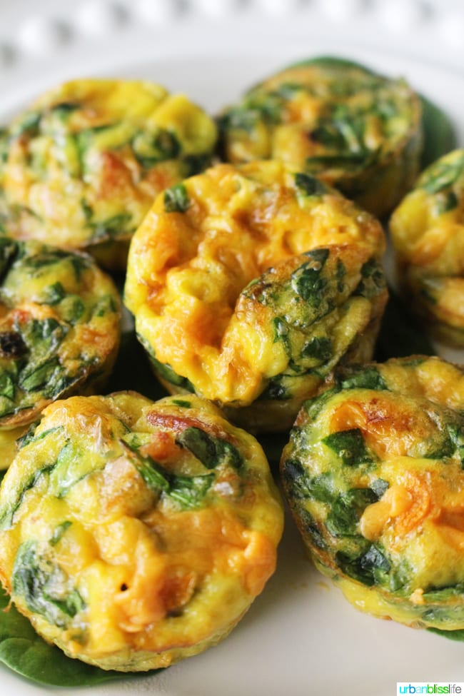 Cheesy Spinach Mini Frittatas Breakfast Brunch Recipe