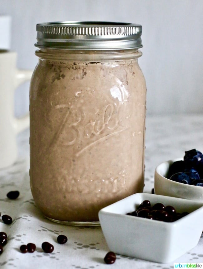 Chocolate Peanut Butter Overnight Oats recipe on UrbanBlissLife.com