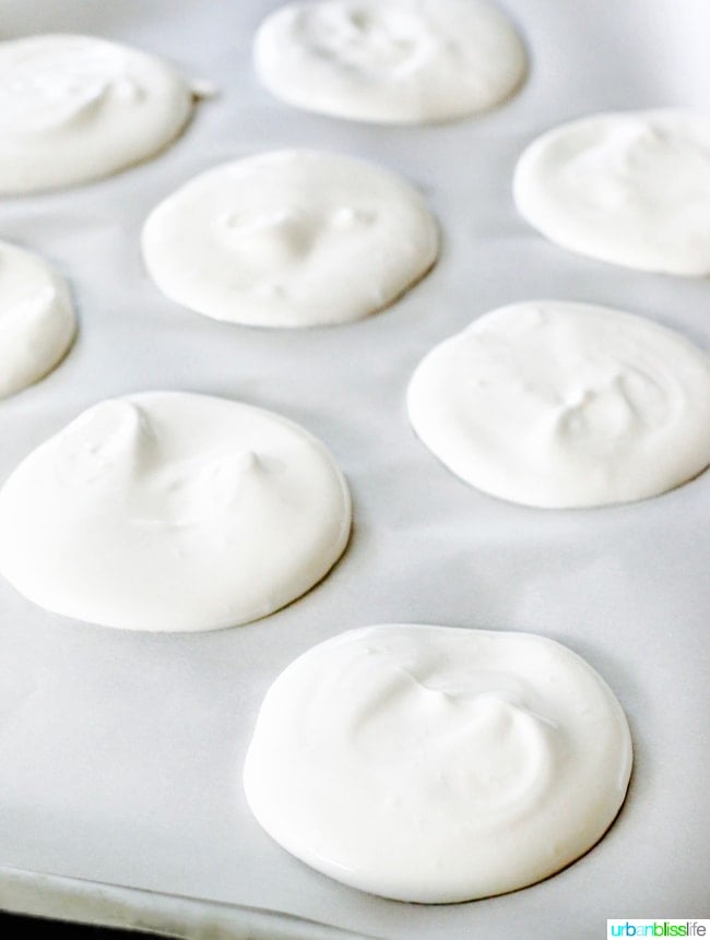 meringues on baking sheet