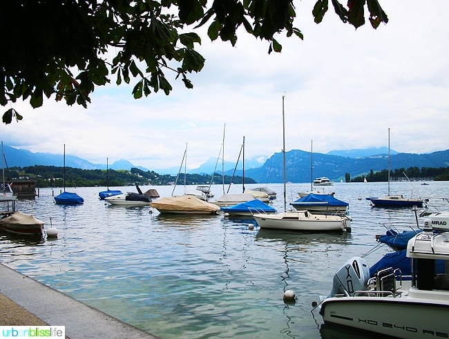 boats in the Vierwaldstattersee in Lucerne