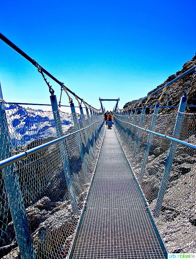 europe's highest suspension bridge on mount titlis
