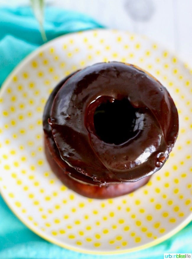 donuts with chocolate glaze overhead shot