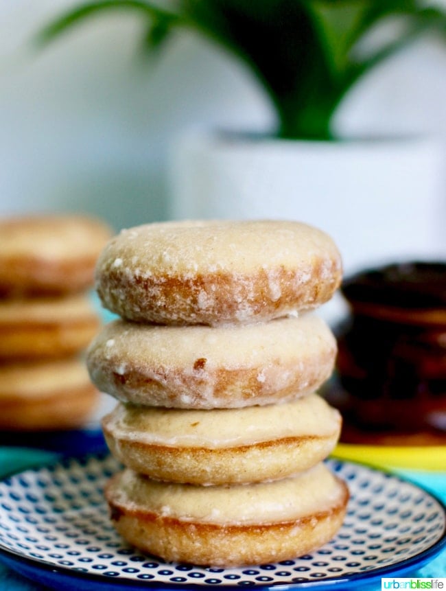 Baked Cinnamon Sugar Donuts stacked