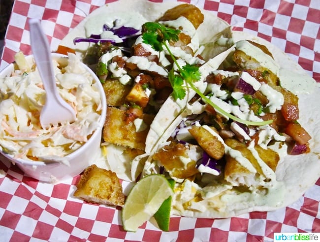 fish tacos from back porch bar and grill