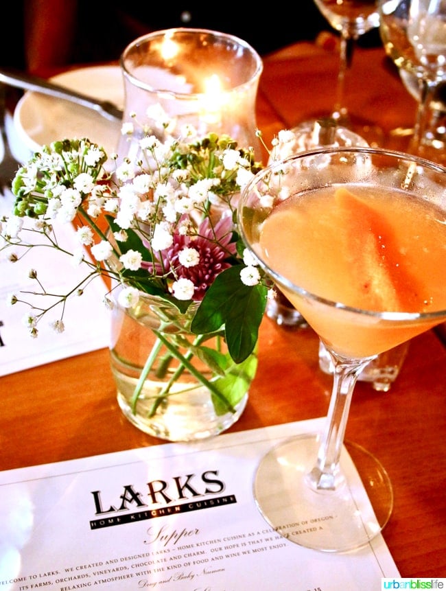 Larks Restaurant cocktail. Restaurant review on UrbanBlissLife.com