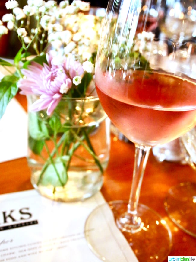Larks Restaurant rosé wine. Restaurant review on UrbanBlissLife.com