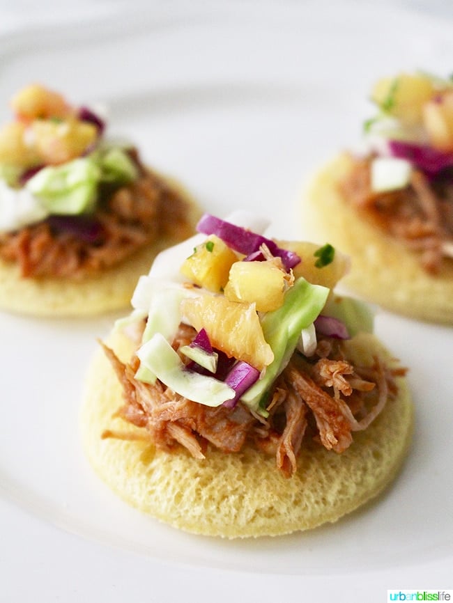 Pulled Pork Sliders with Pineapple Slaw recipe on UrbanBlissLife.com