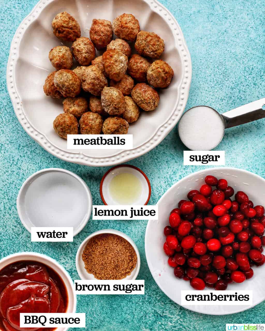 ingredients to make the cranberry meatballs recipe