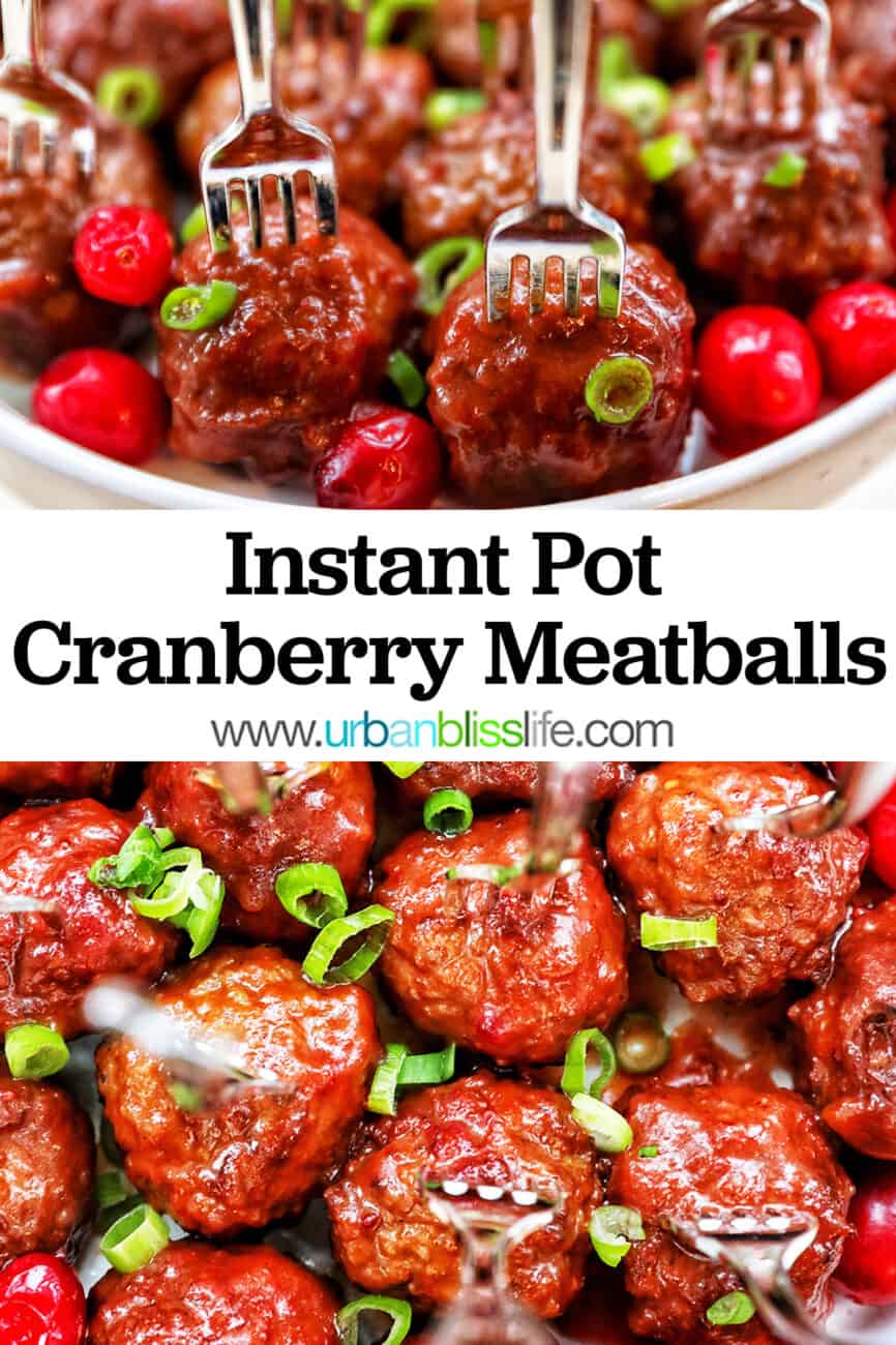 Instant Pot Cranberry Meatballs with text overlay