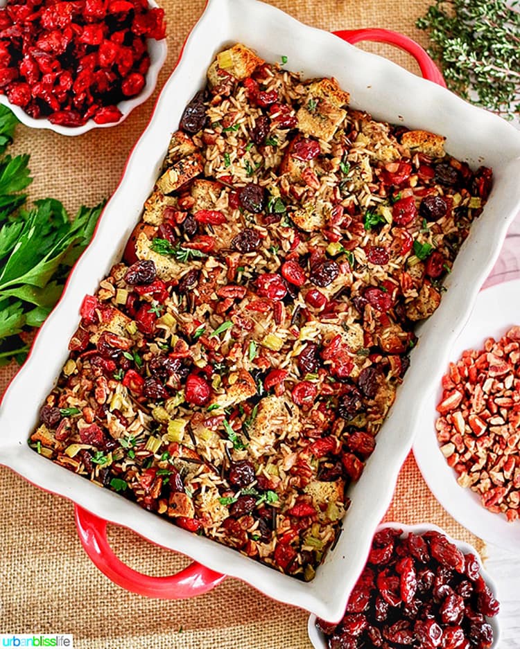 Wild Rice Dressing With Cranberries Cherries And Pecans