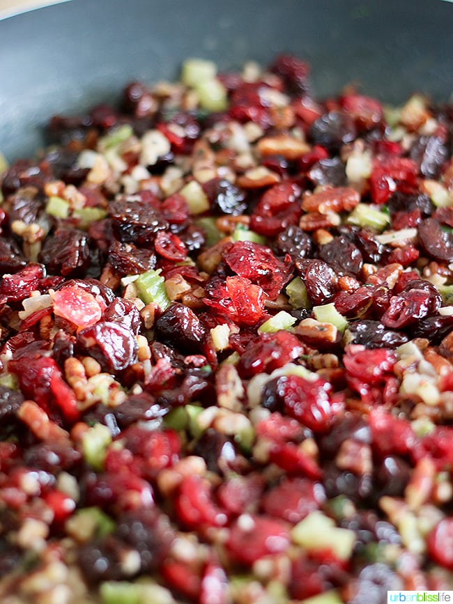 Wild Rice Dressing with Cranberries, Cherries, and Pecans