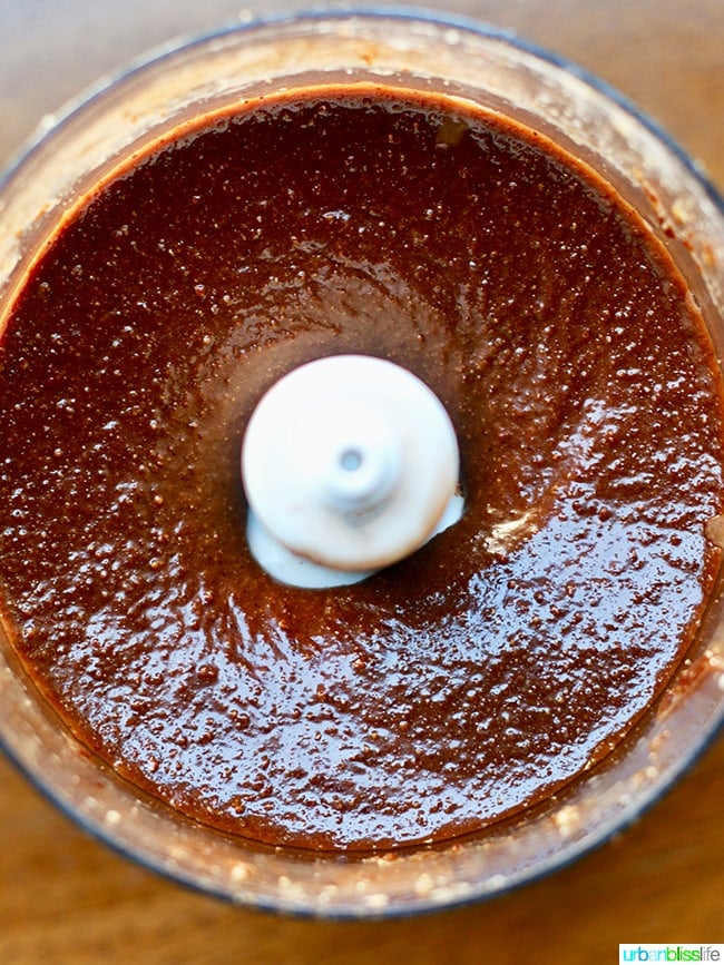 chocolate hazelnut spread in food processor